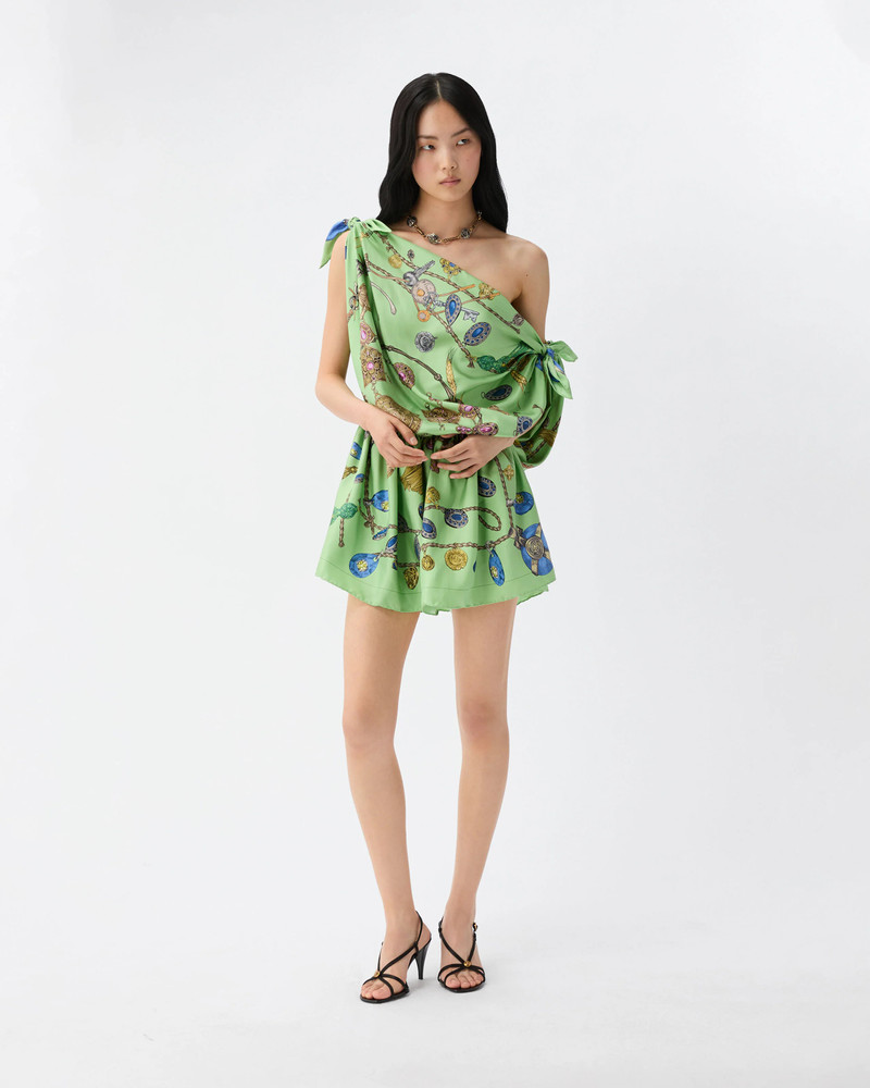 VERSACE Printed Silk Twill Mini Dress outlook