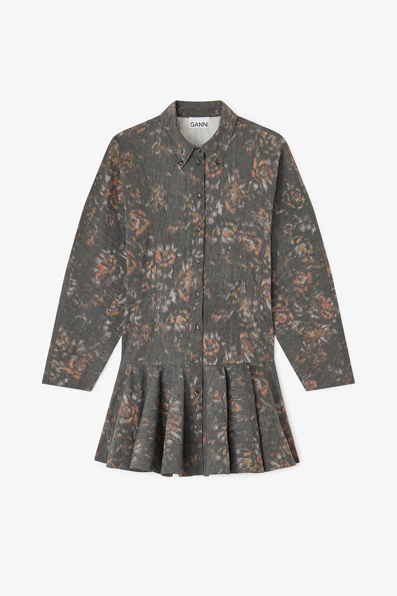 BLACK FLORAL SHIRT DRESS 1