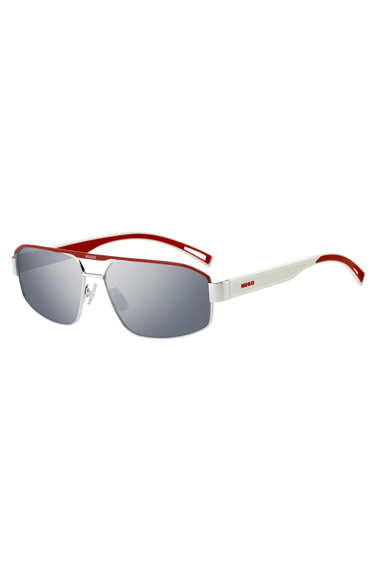 HUGO EYEWEAR X VCARB WRAP-STYLE SUNGLASSES IN RED AND WHITE - 1
