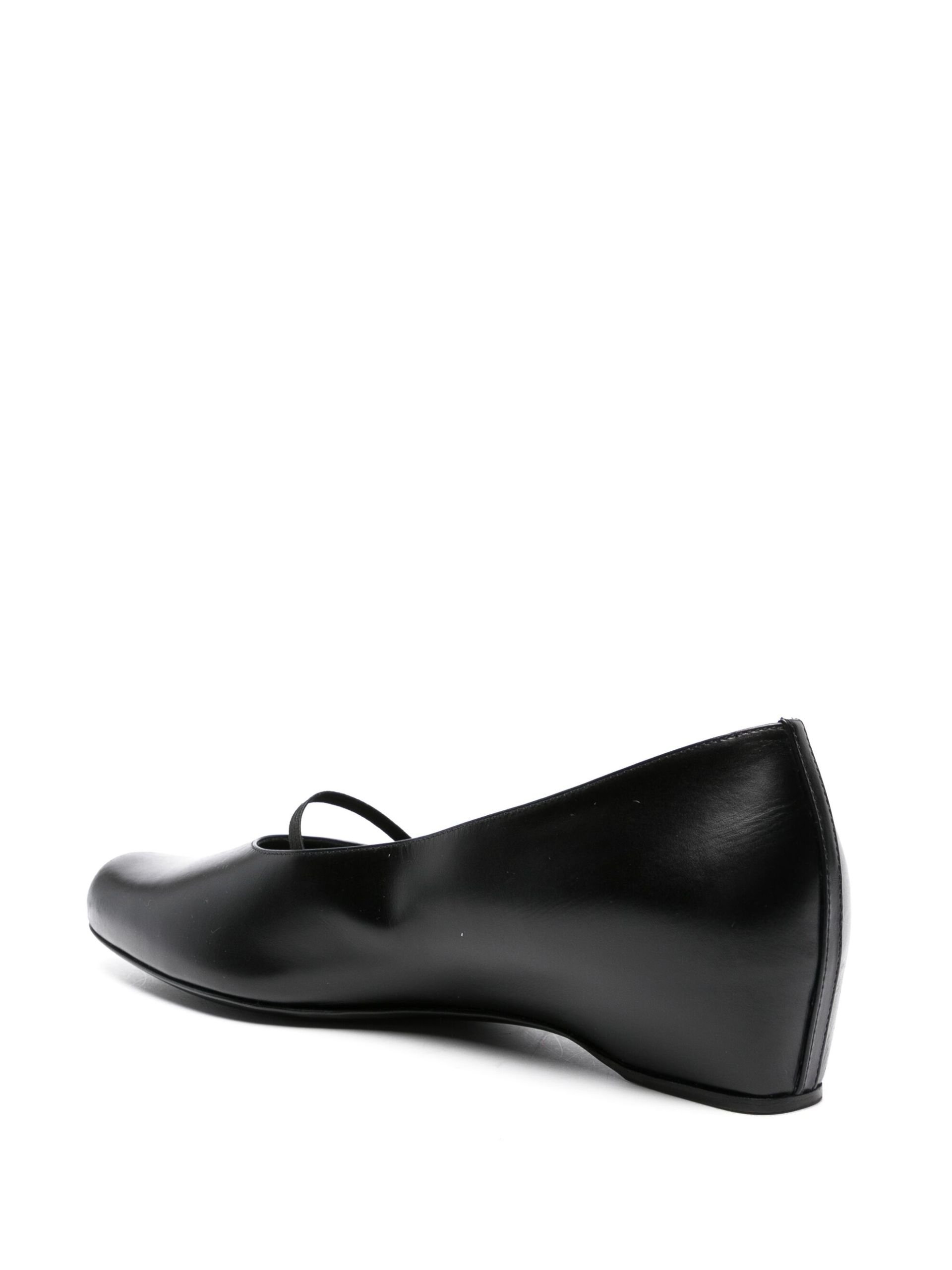 Black Marion Leather Ballerina Shoes - 3