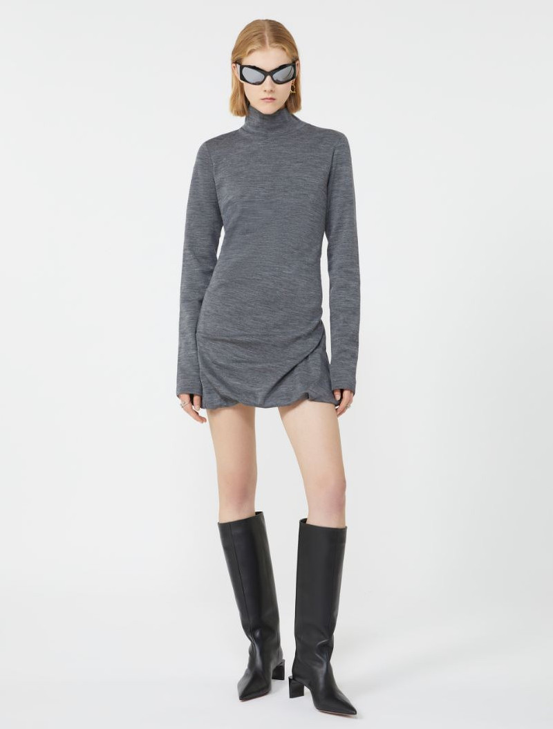 Sportmax Fluid jersey high-neck dress - MEDIUM GREY outlook
