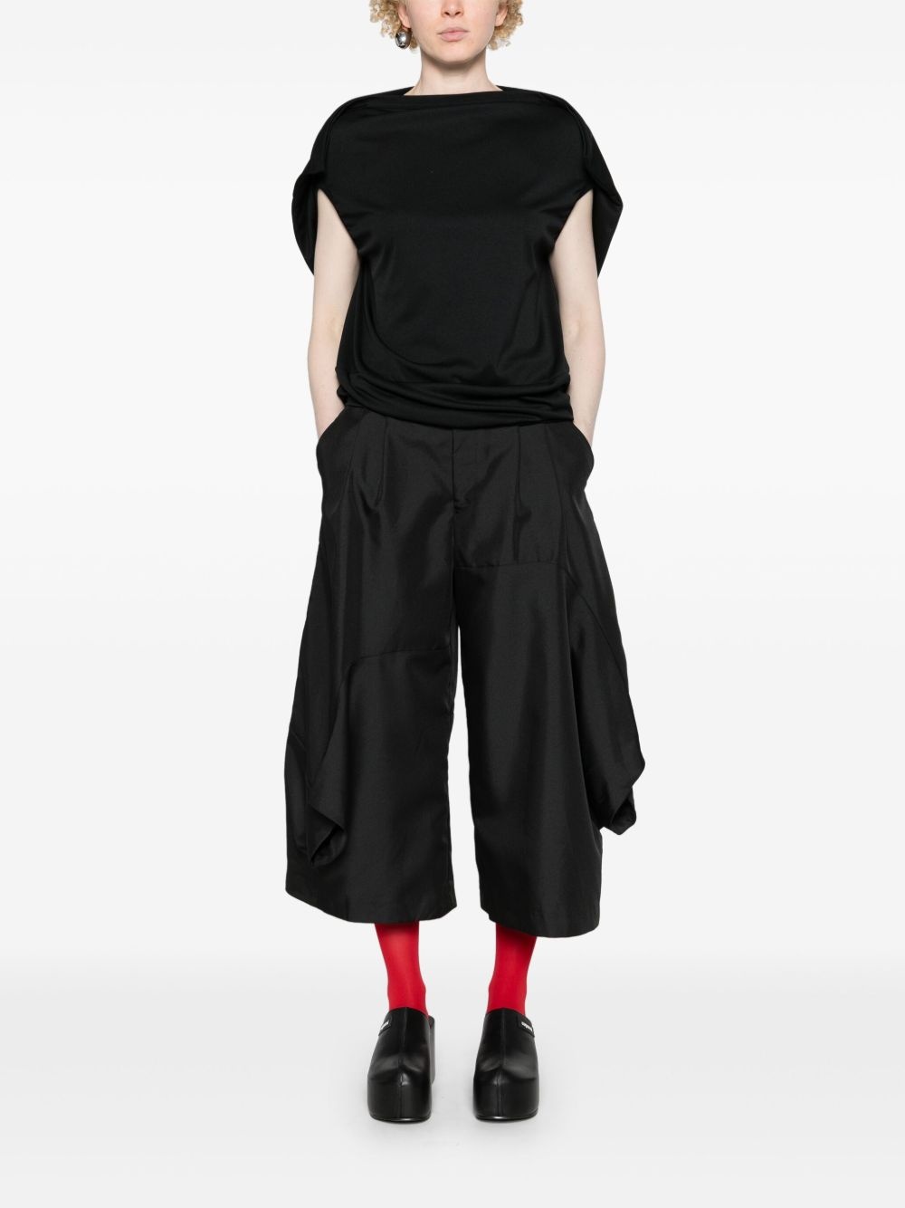 cowl-neck draped blouse - 2