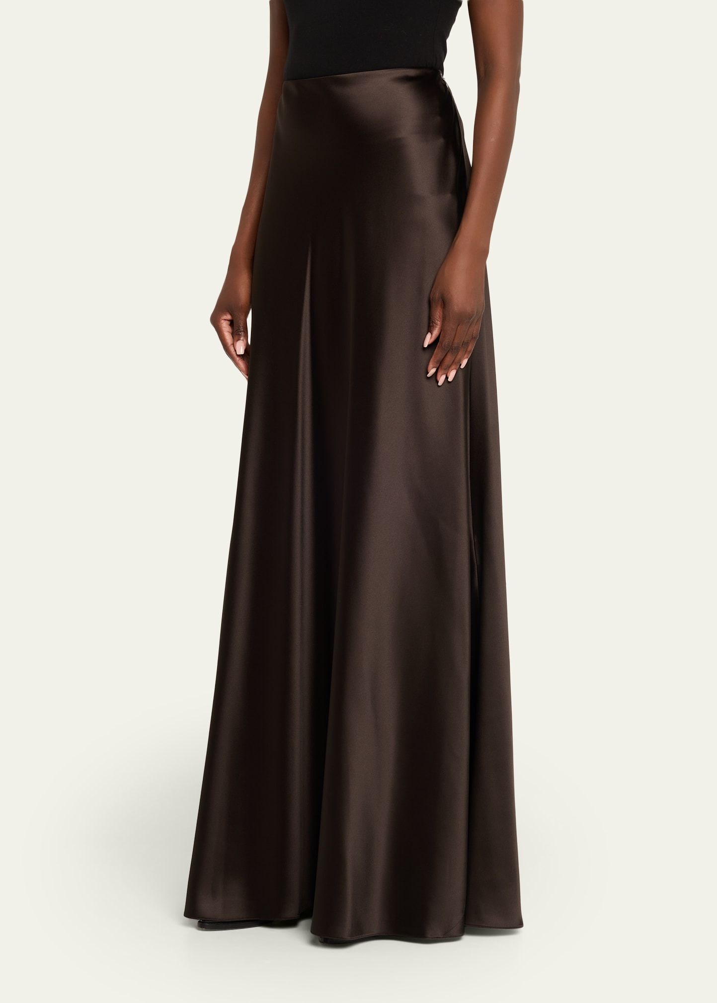Masina Satin Trumpet Maxi Skirt - 4