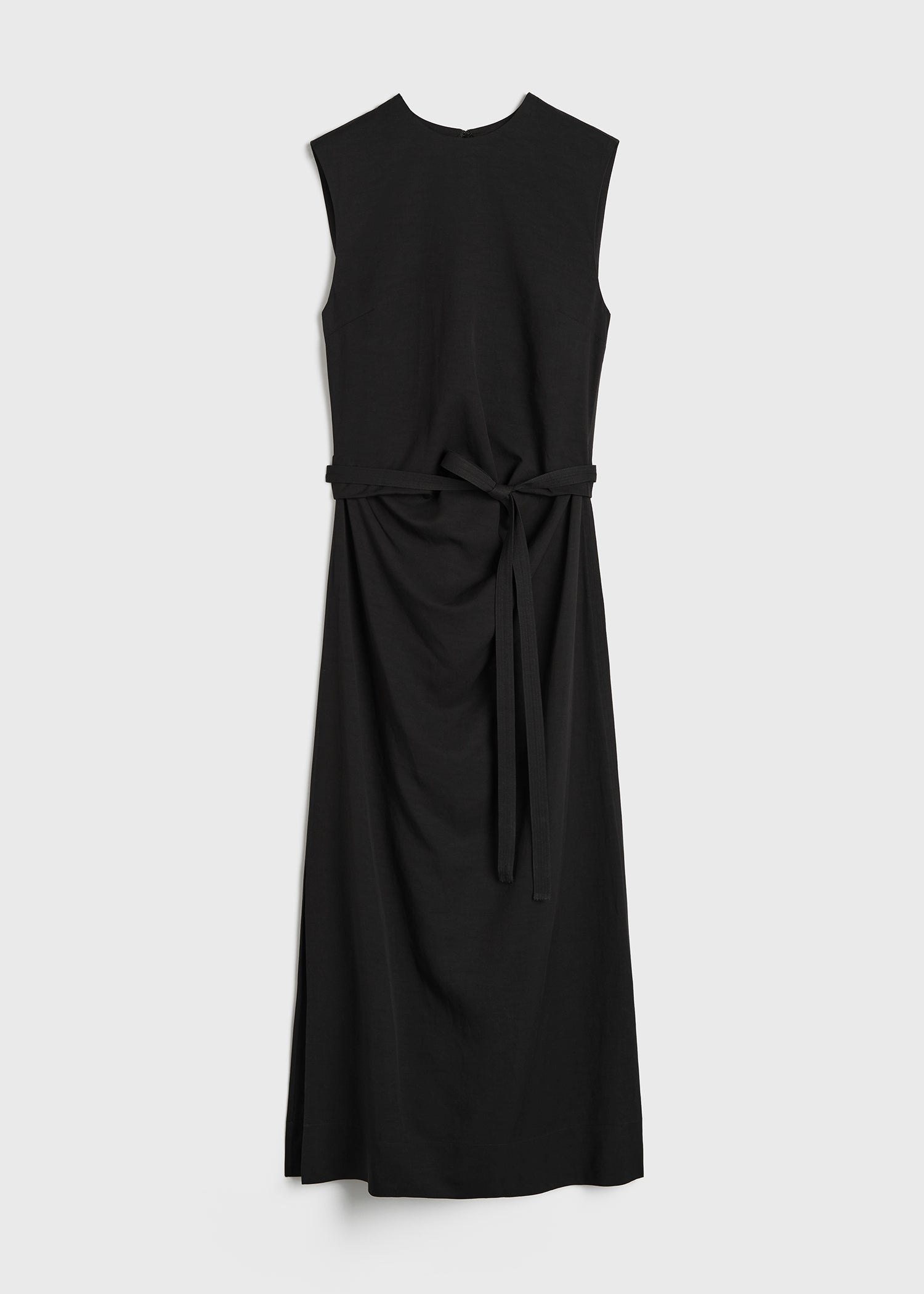 Fluid tie-waist dress black - 1