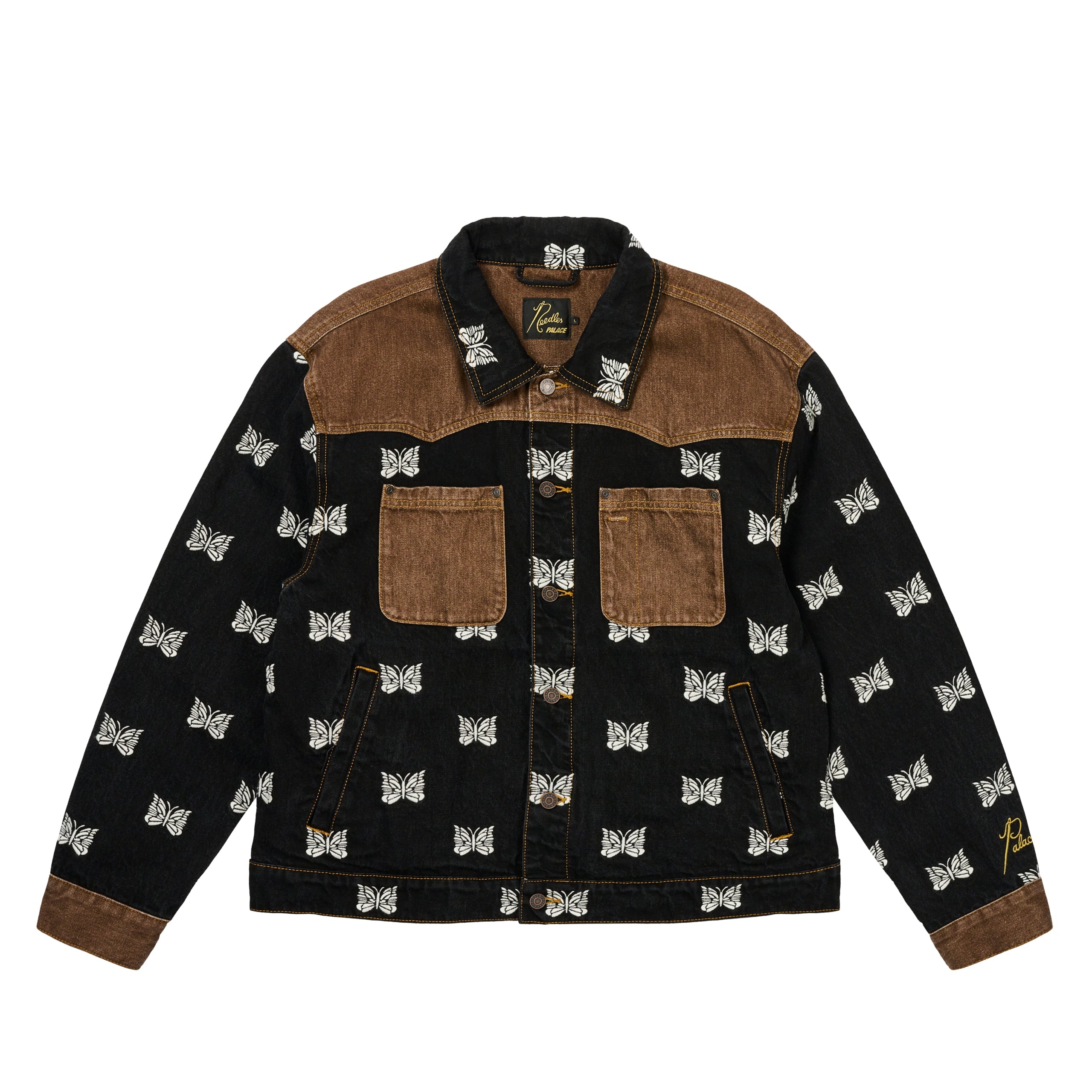 PALACE NEEDLES WESTERN DENIM JACKET BLACK - 1