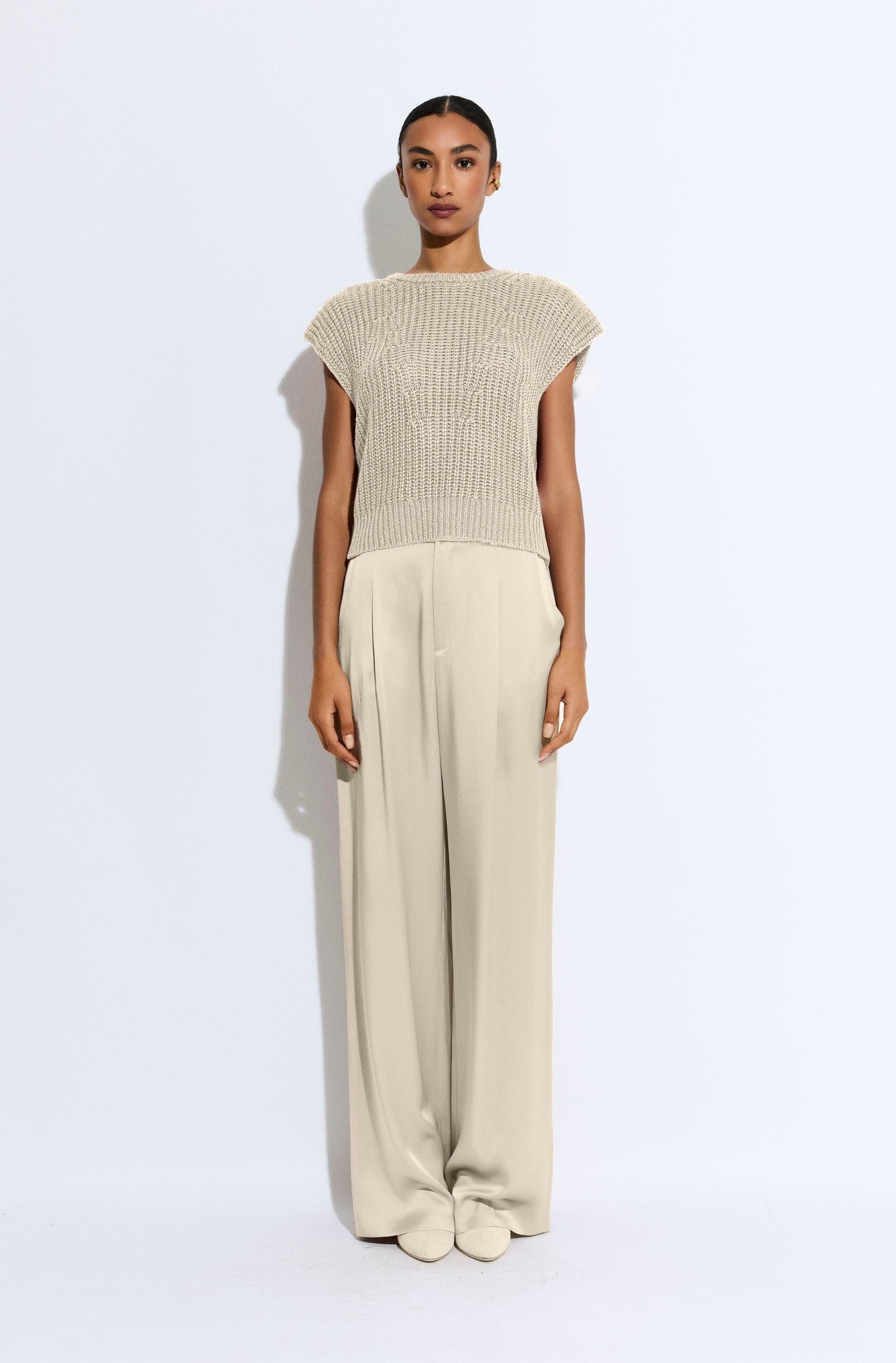 Satin Relaxed Pleated Pant - 2