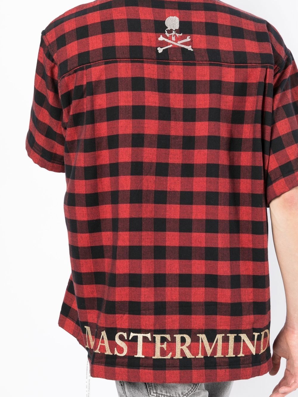 plaid-check embroidered shirt - 5