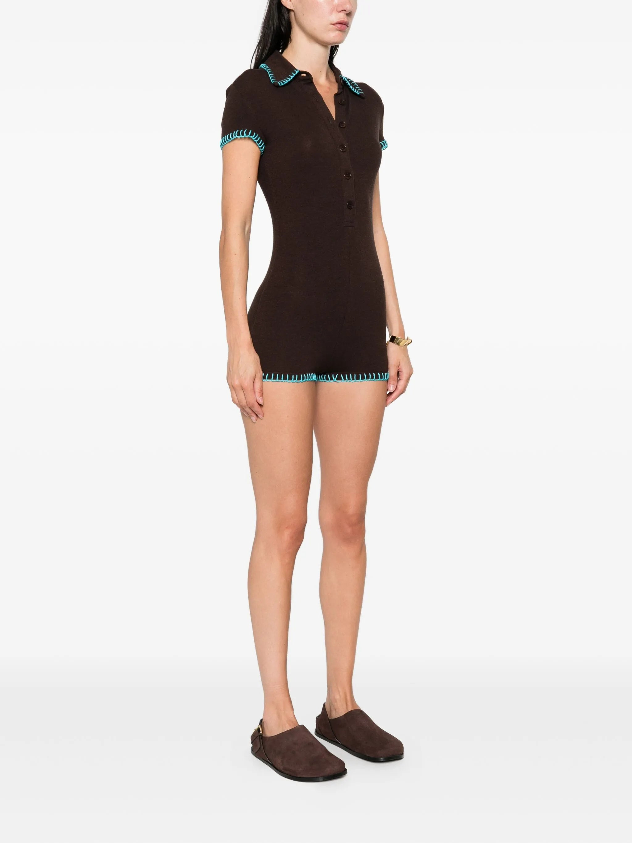 Siedres Dunie Short-sleeve Buttoned Jumpsuit - 3