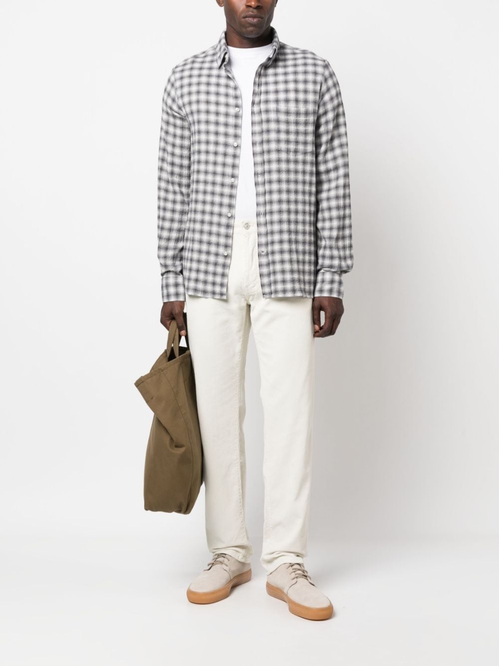 graphic-print seersucker shirt - 2