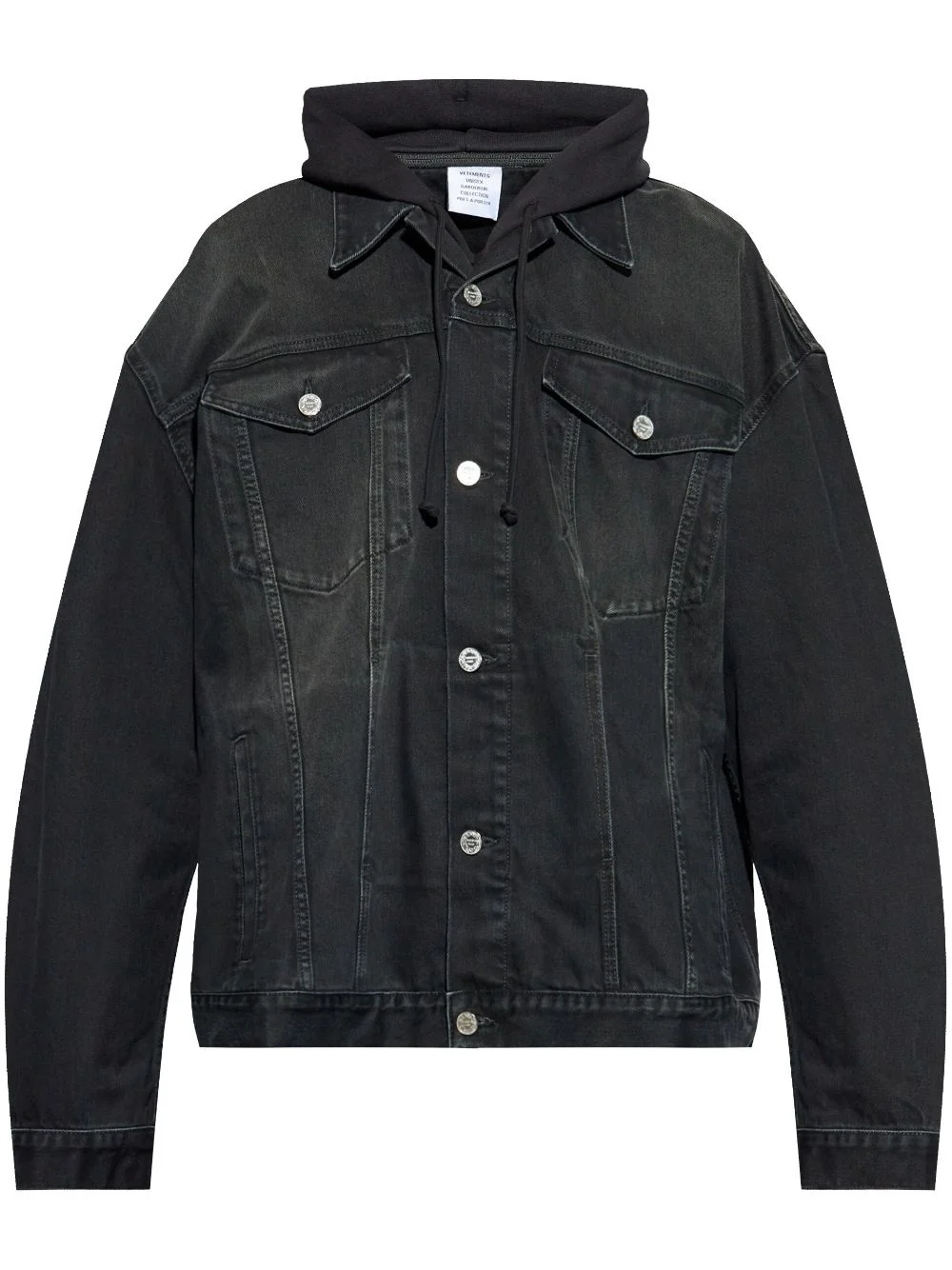 hooded denim jacket - 1