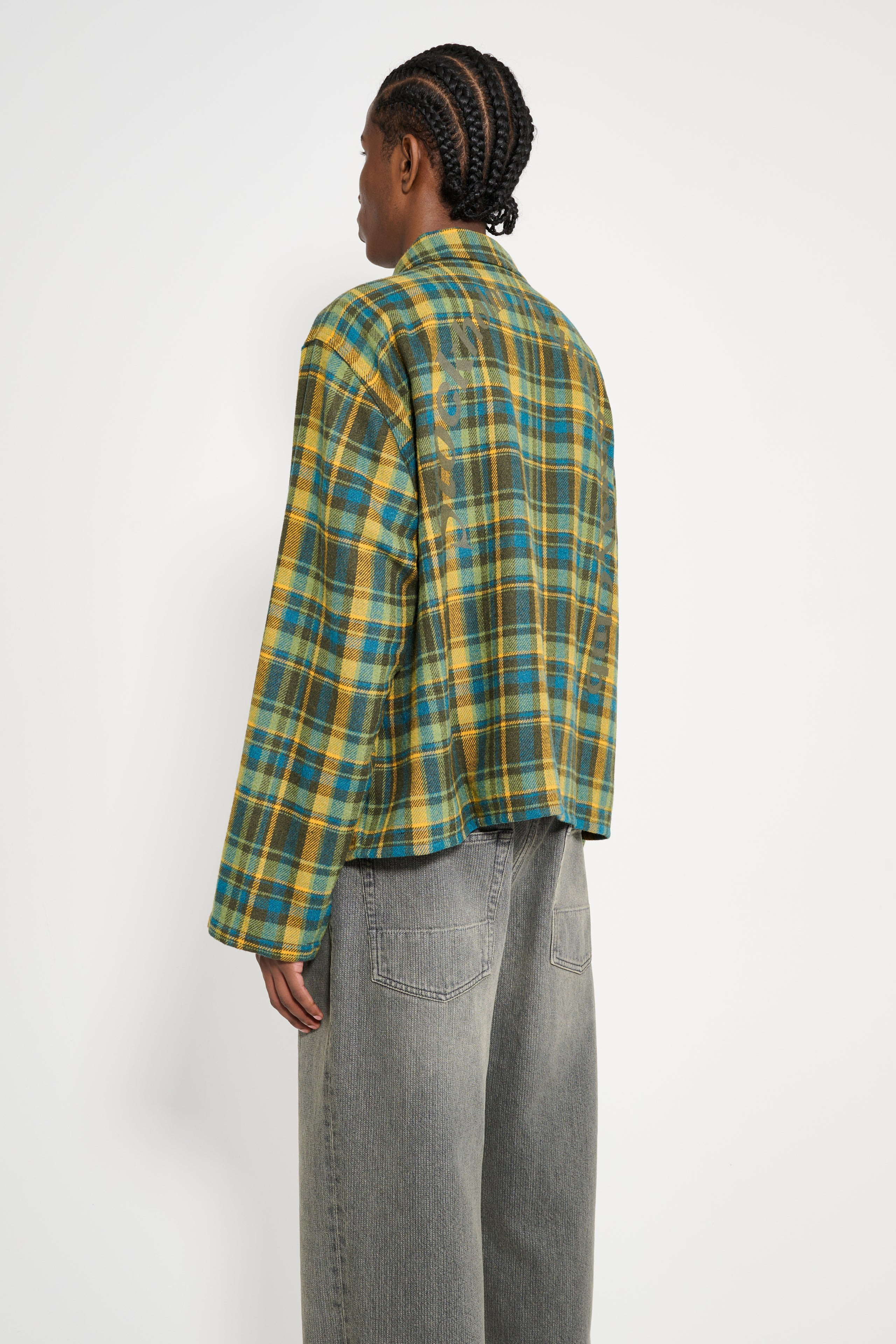 STOCKHOLM SURFBOARD CLUB FLANNEL OVERSHIRT MUSTARD CHECK - 3