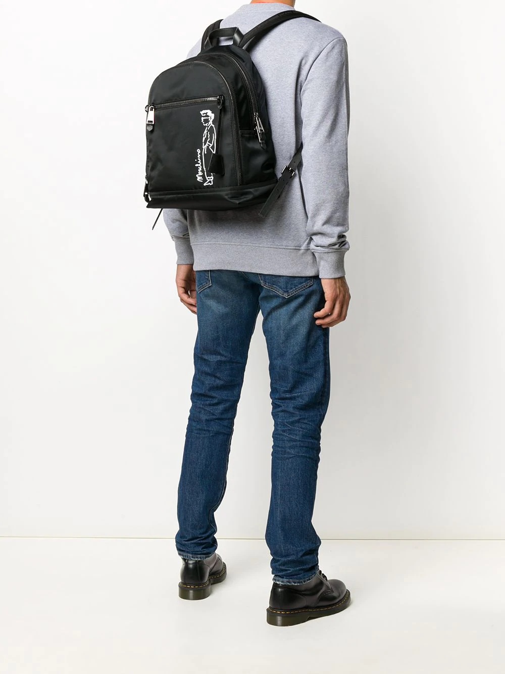 illustration print backpack - 2