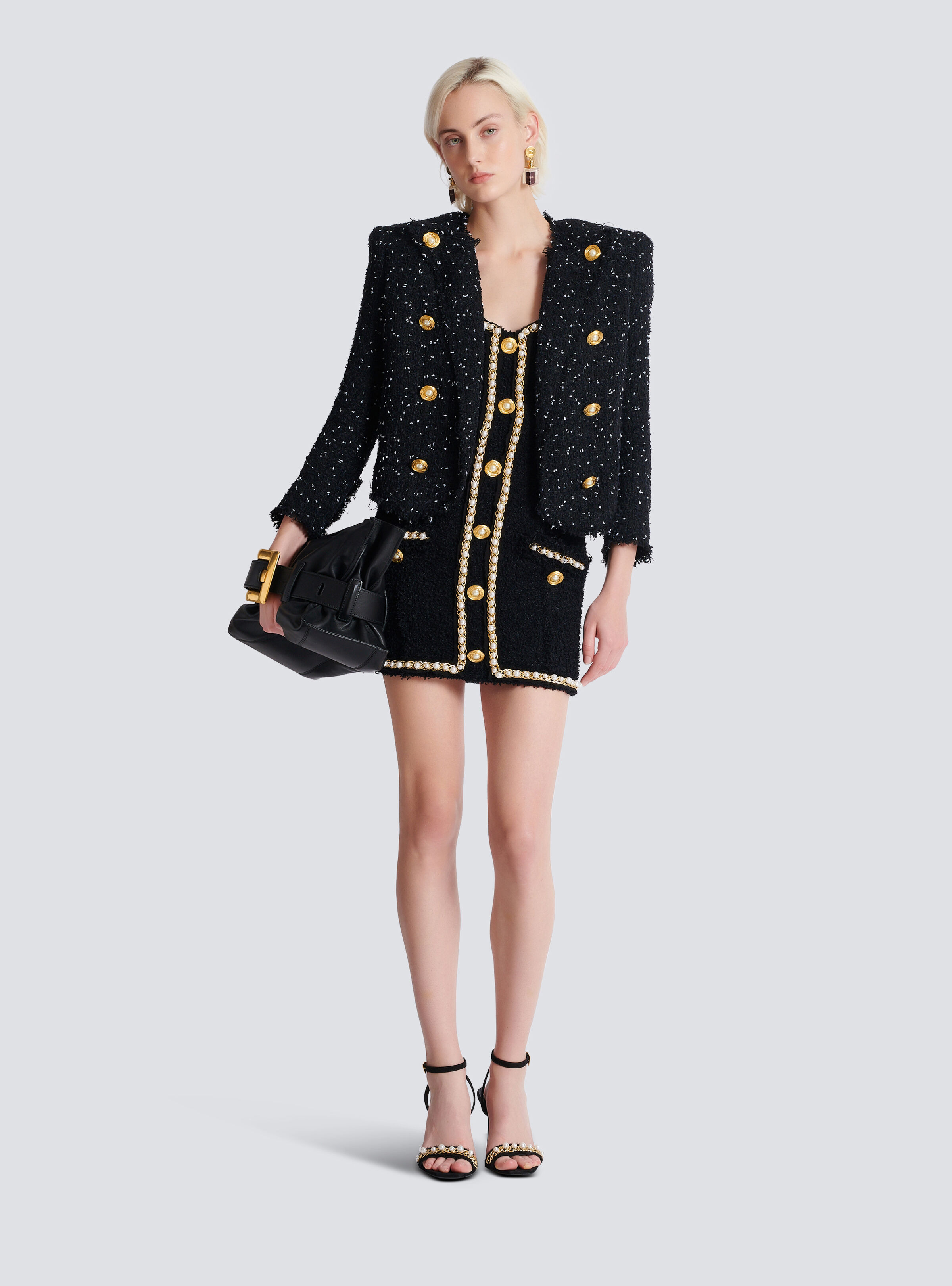 Tweed dress with pearl trim - 2