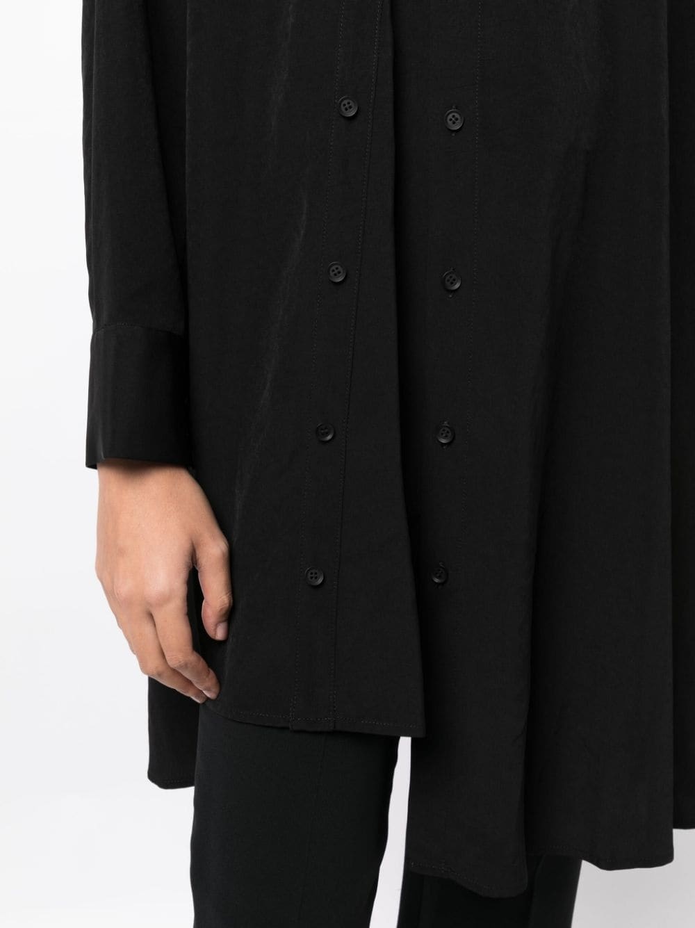 asymmetric decorative button-detail shirt - 5