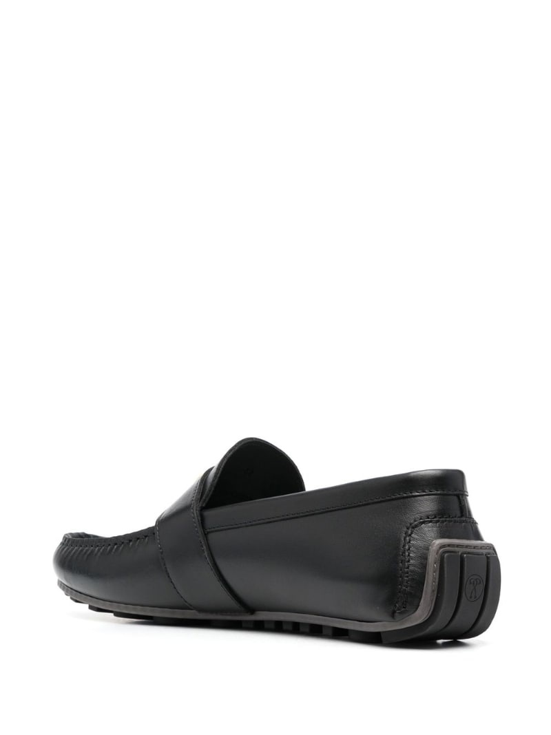 logo-plaque detail loafers - 3