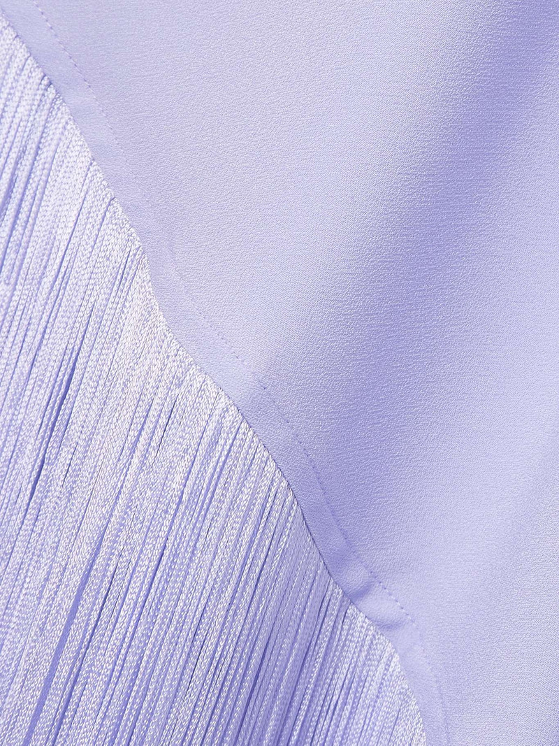 Spritz one-sleeve fringed crepe gown 4