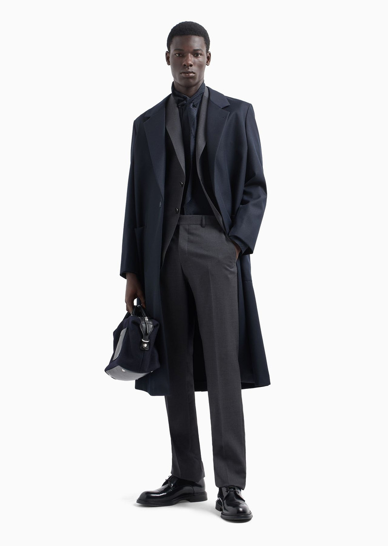 EMPORIO ARMANI Slim-fit, single-breasted suit in natural, tropical, stretch light wool outlook