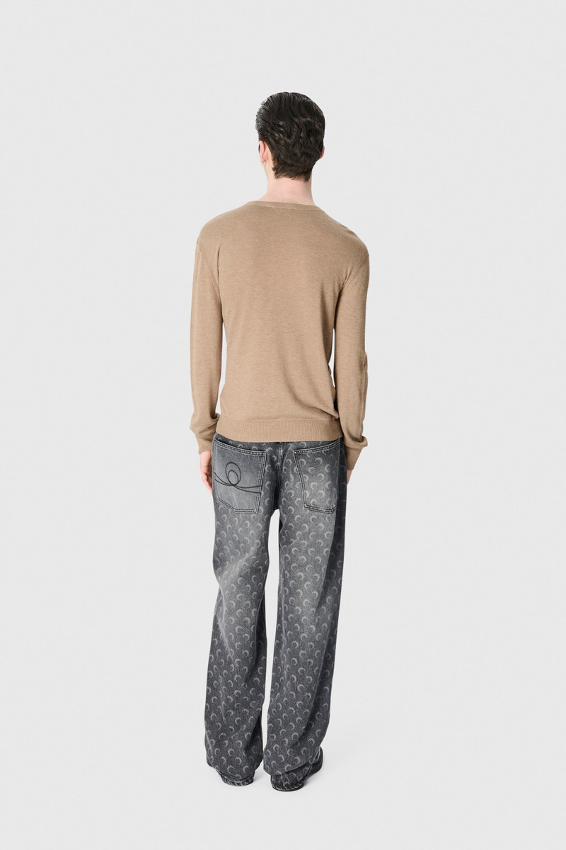 Moon Laser Grey Wash Denim Baggy Jeans 6