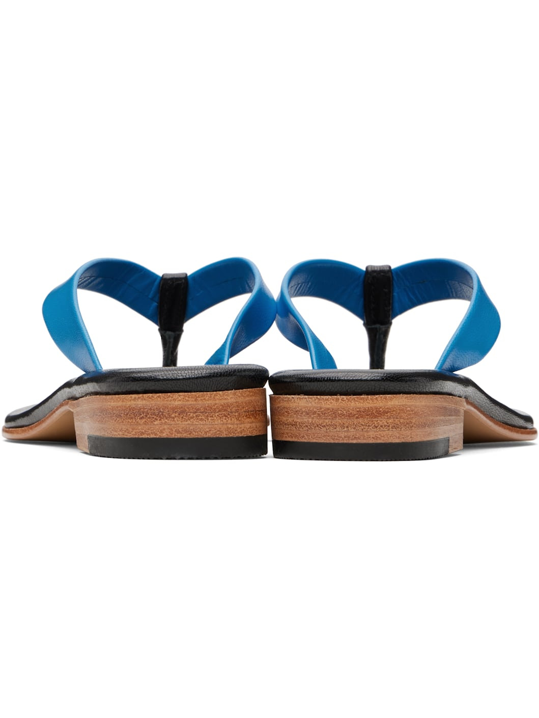 Blue & Black Leather Flip-Flops - 2