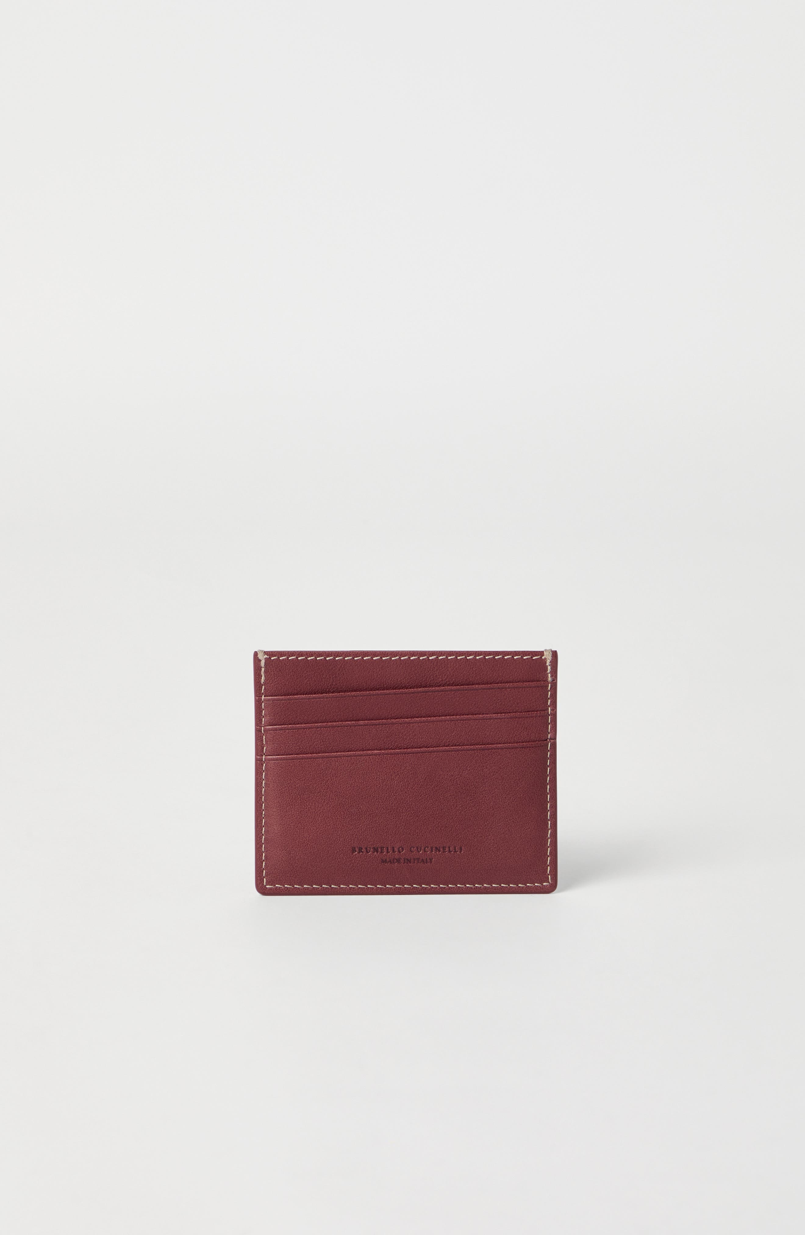 Brunello Cucinelli Calfskin card case in Burgundy at Nordstrom - 3
