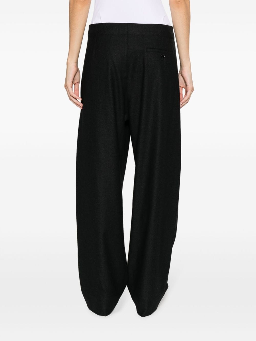 belted pleated cashmere-blend trousers - 4