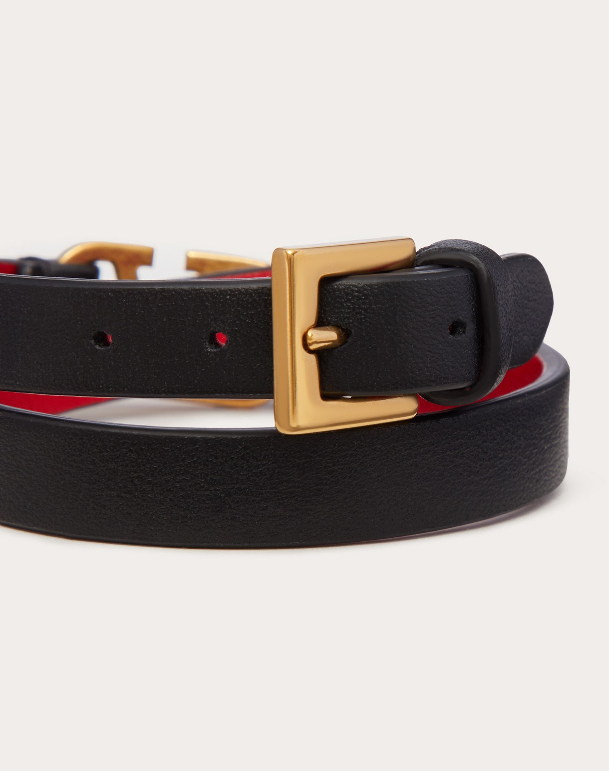 VLogo Signature Double-Strap Bracelet in Calfskin - 4