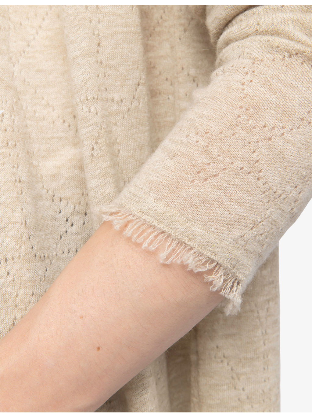 Daffyz Star-Pointelle Long-Sleeve Cashmere Cardigan - 5
