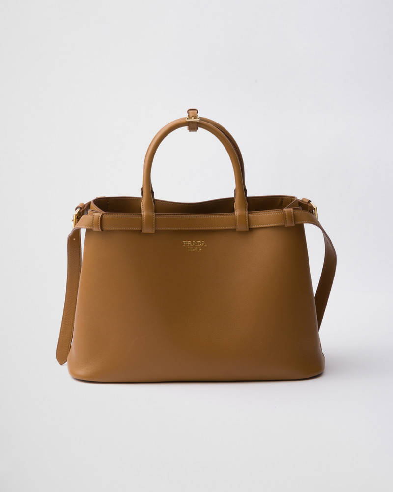 Prada Buckle medium leather handbag with double belt - 1