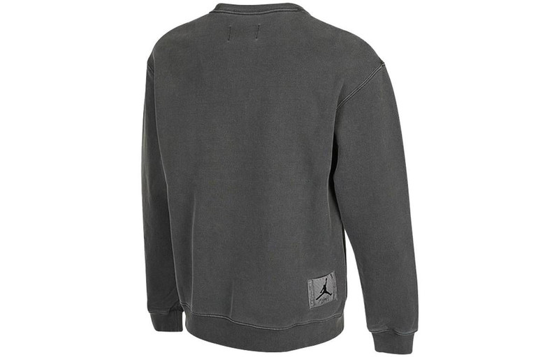 Jordan Men's Air Jordan As J Flt Hrtg Flc Crew Embroidered Logo Sports Solid Color Knit Pullover Round Neck outlook