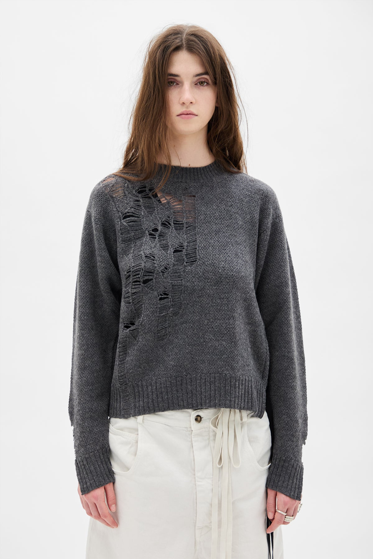 Gabriela Destroyed Seed Stitch Sweater - 1