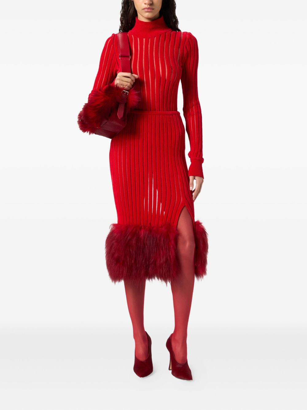 high-neck ribbed sweater - 2