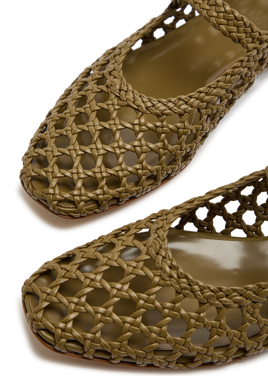 LE Monde Beryl Woven Leather Mary Jane Flats - 3