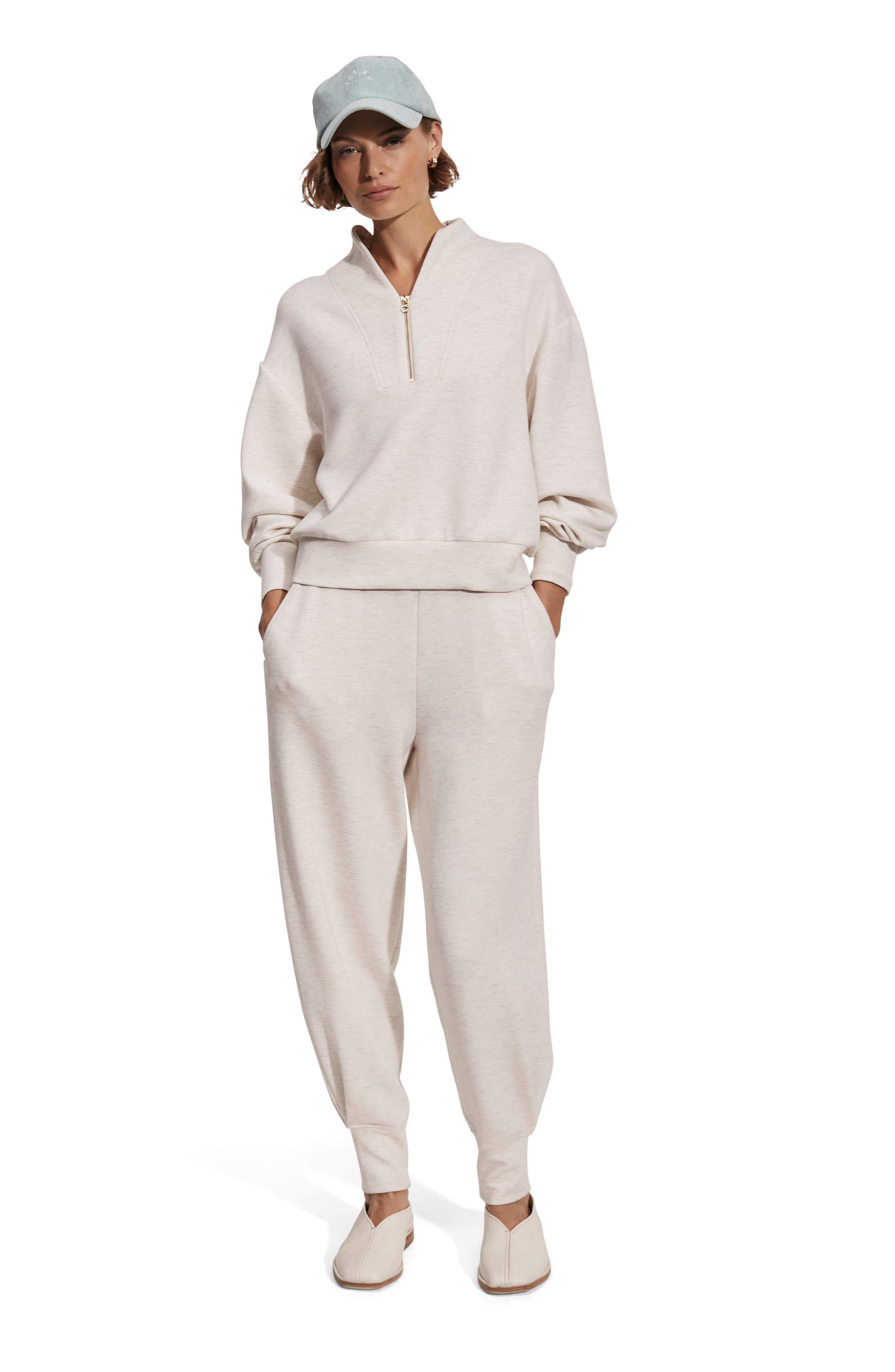 Varley Davidson Woven Sweatshirt in Ivory Marl at Nordstrom - 6