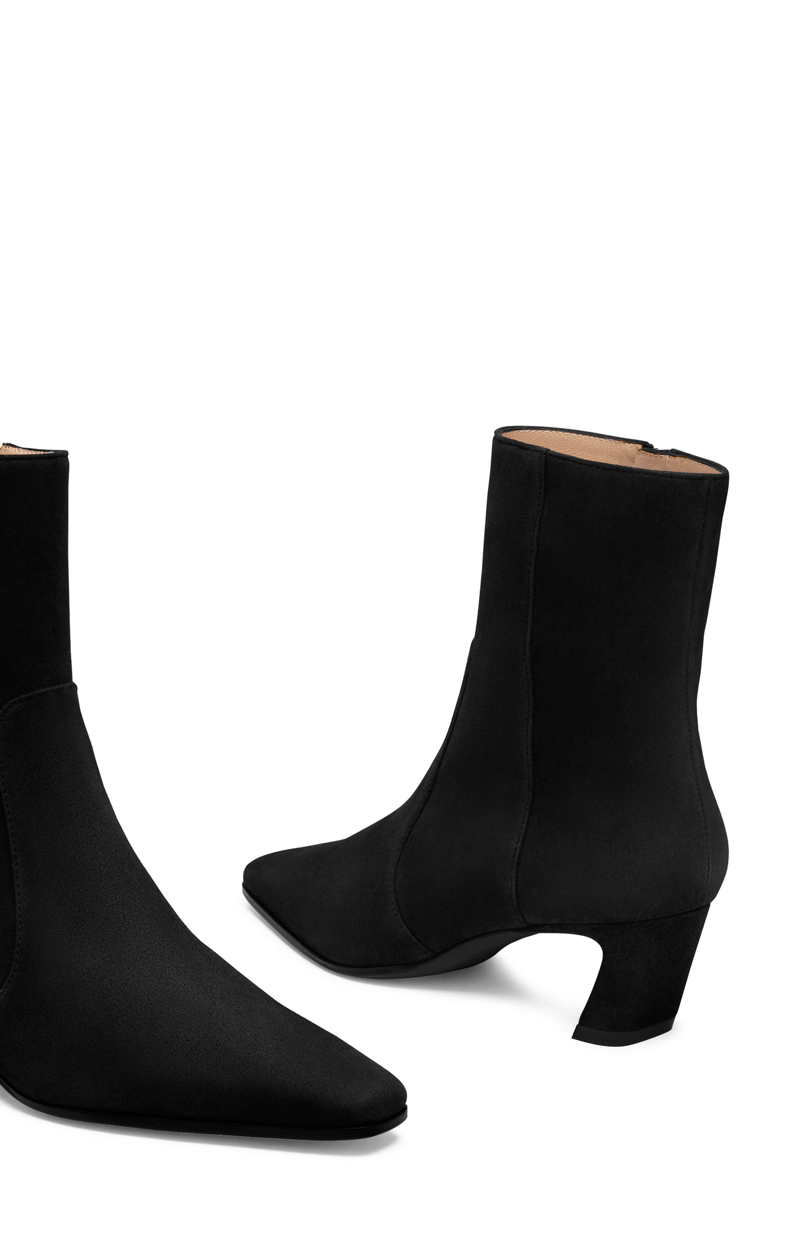 Stuart Weitzman Stassi Zip Bootie 50 in Black Suede at Nordstrom - 4