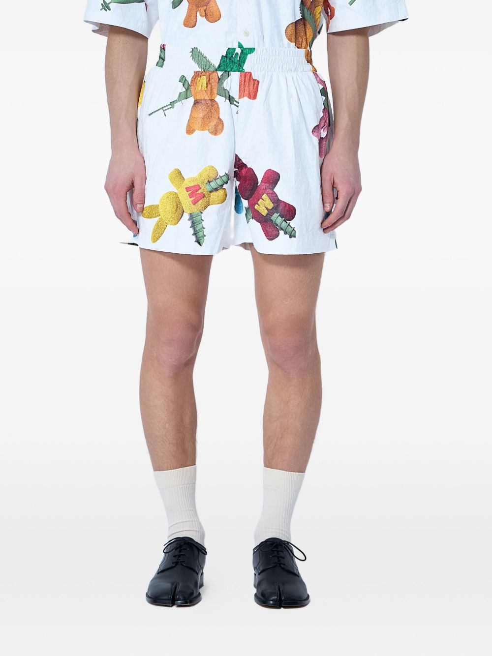 teddy bear-print shorts - 3