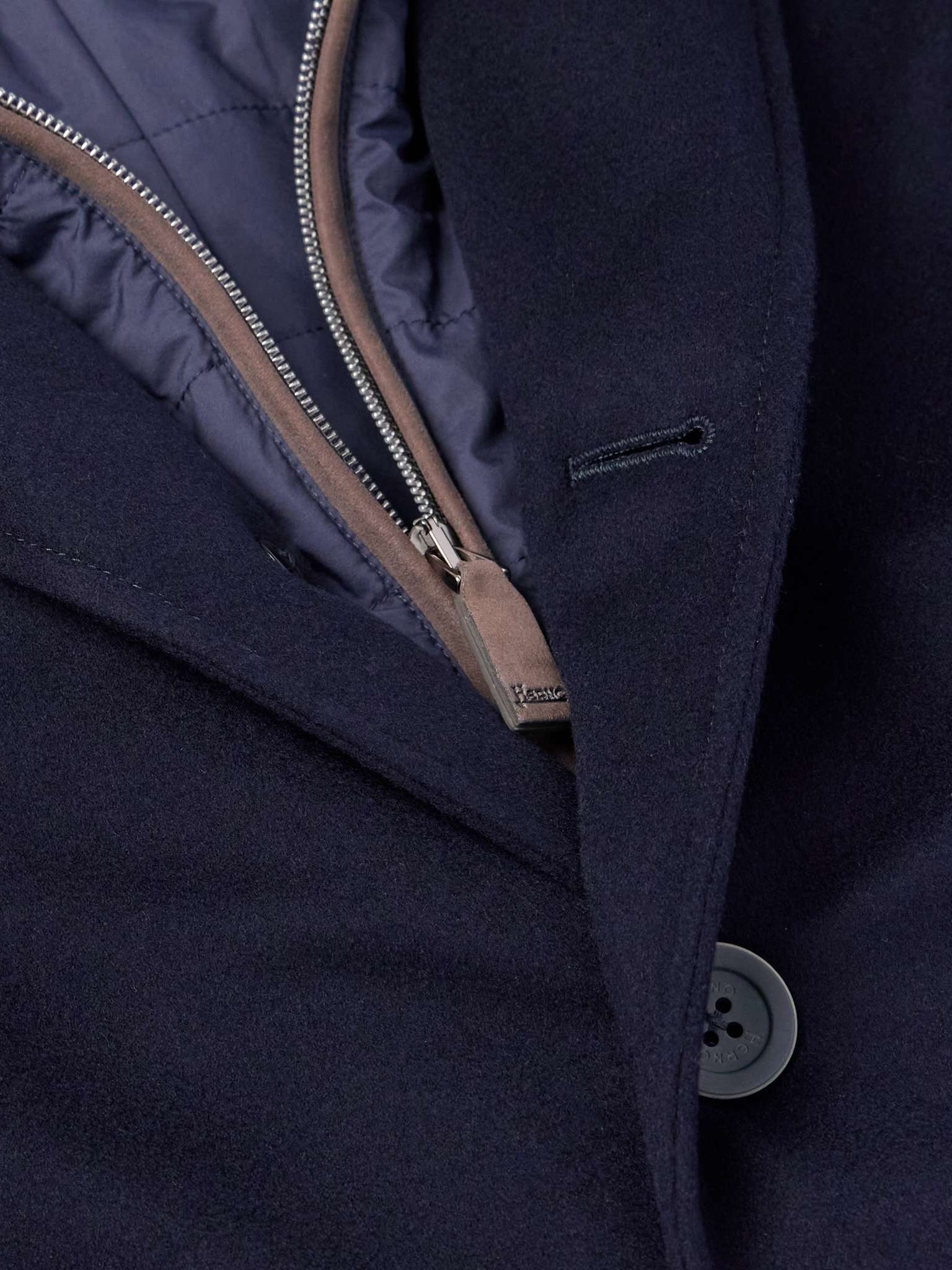 Shell-Trimmed Wool Coat with Detachable Gilet - 5