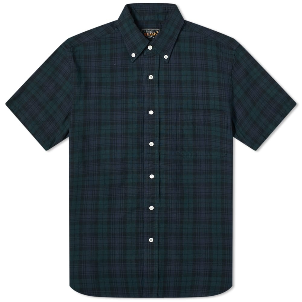 Beams Plus Short Sleeve Indigo Black Watch Shirt - 1