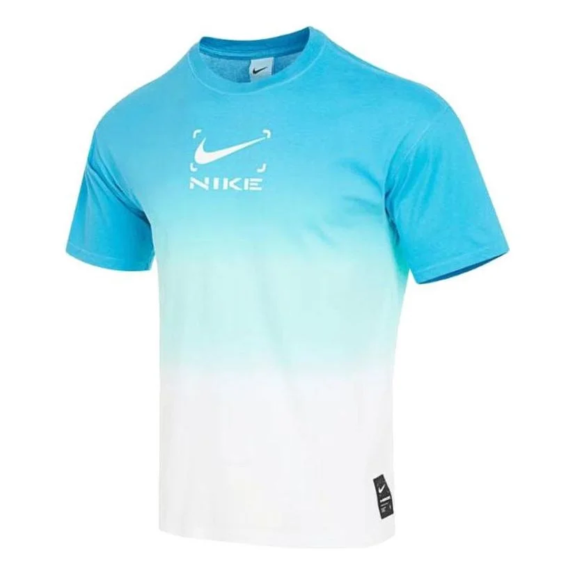 Nike Just Do It DRI-FIT Gradient Rendering T-Shirt 'Blue Green White' FN0320-134 - 1