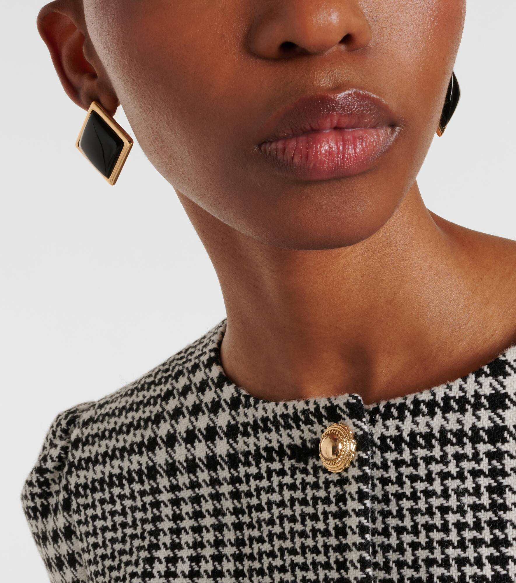 Enamel gold-plated earrings - 3