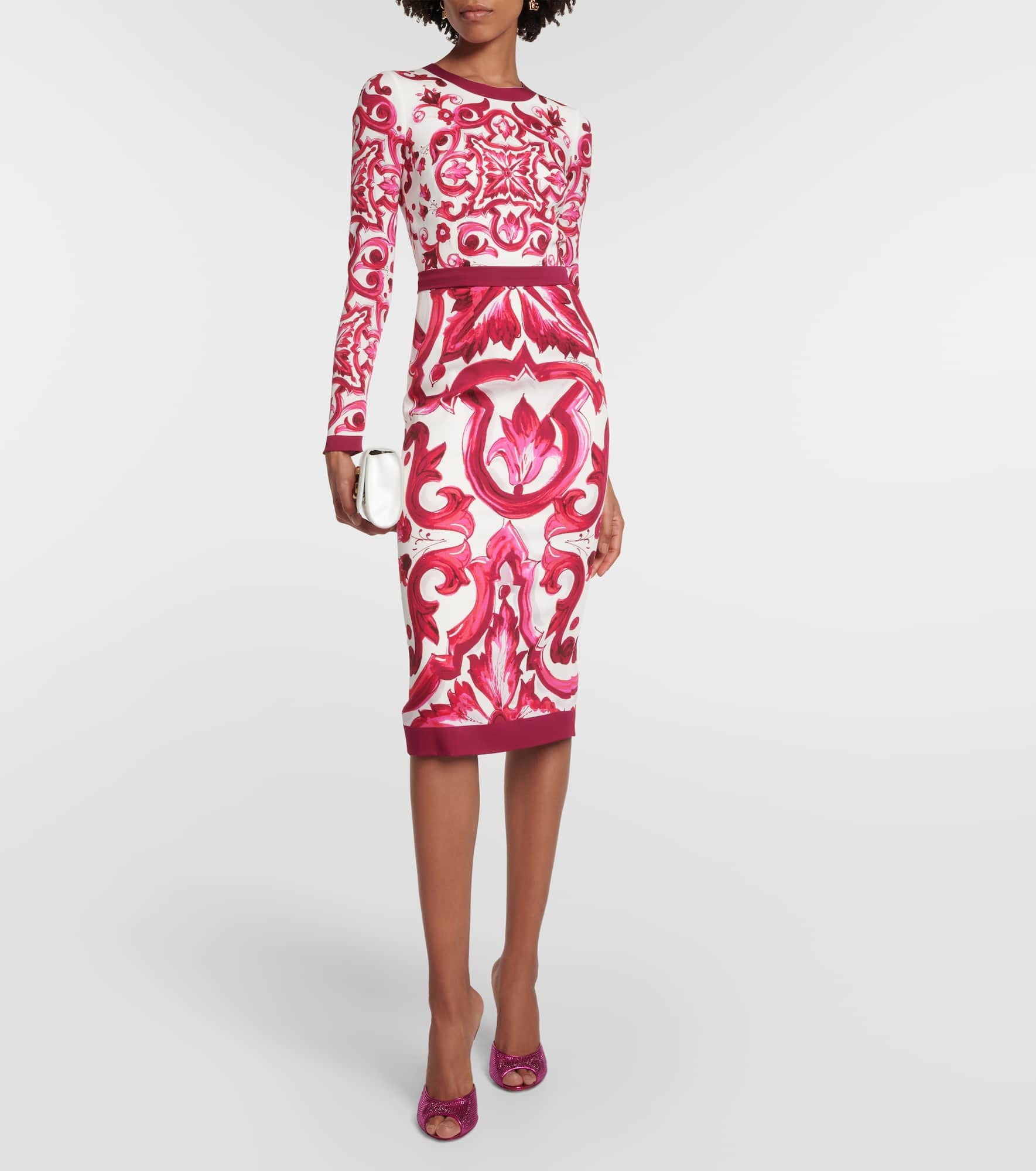 Printed silk-blend midi dress - 2