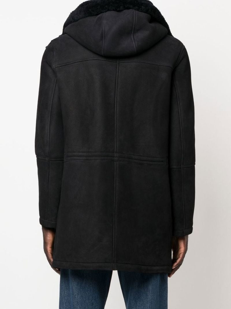 hooded shearling jacket - 4