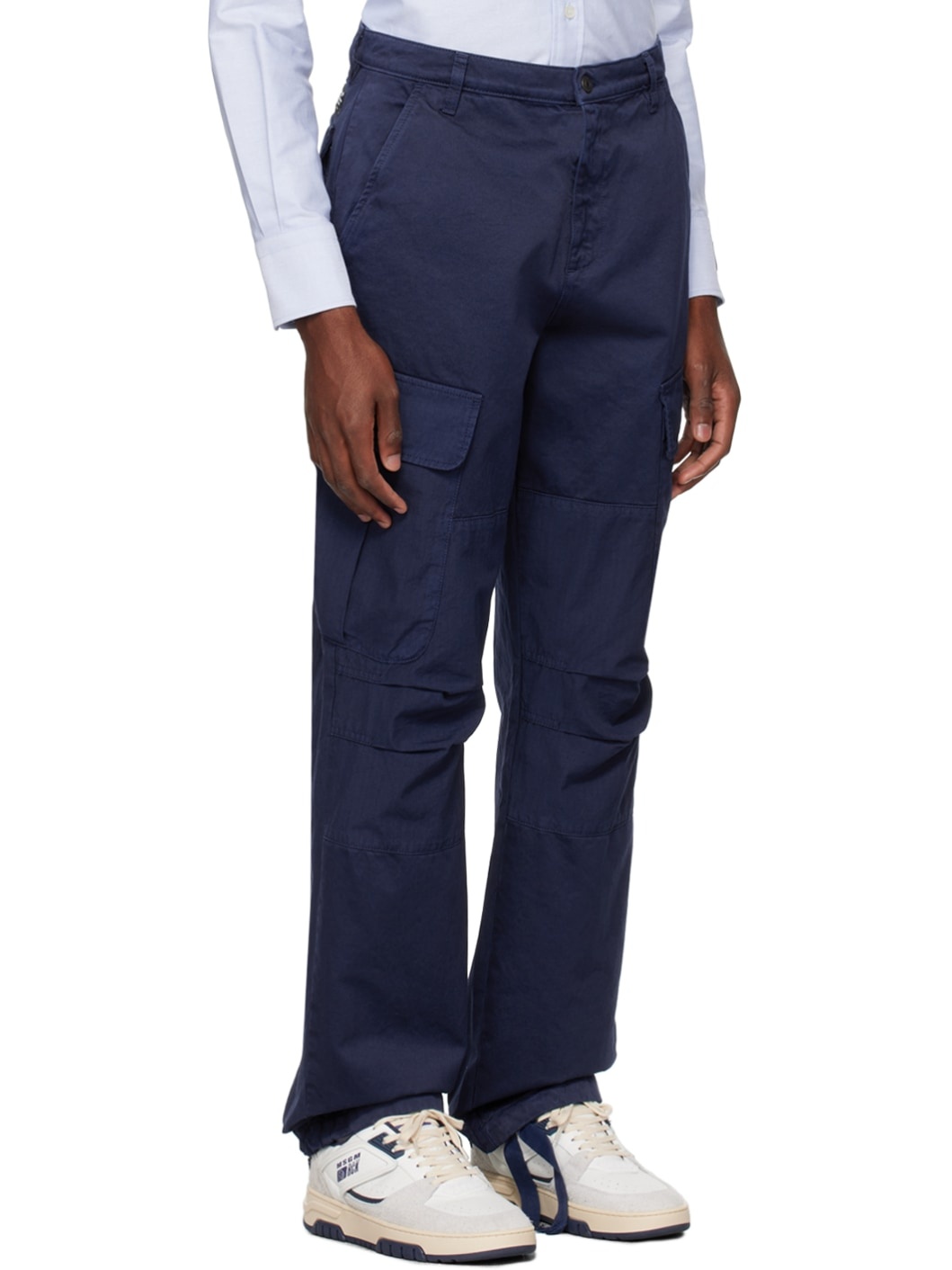 Blue Paneled Cargo Pants - 2