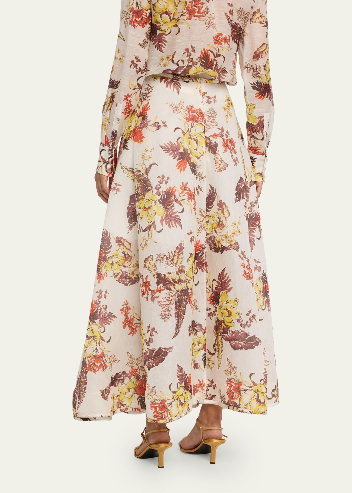 Zimmermann Matchmaker Floral Flare Maxi Skirt