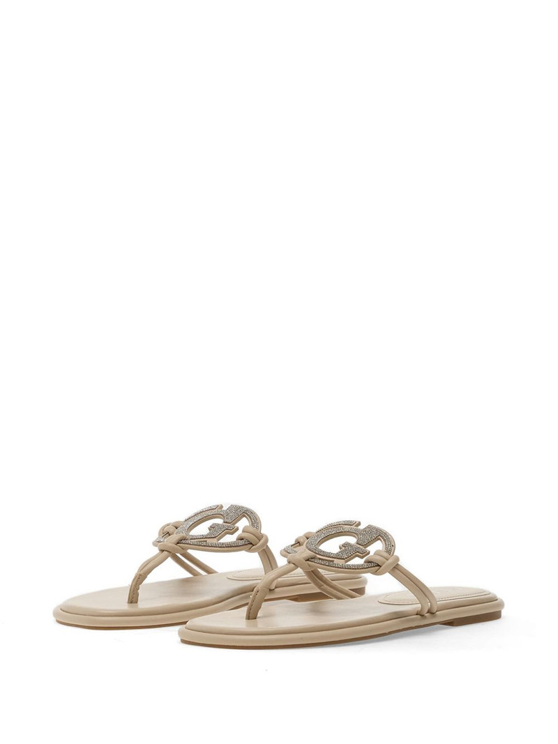 GUESS USA crystal-embellished logo-plaque sandals outlook