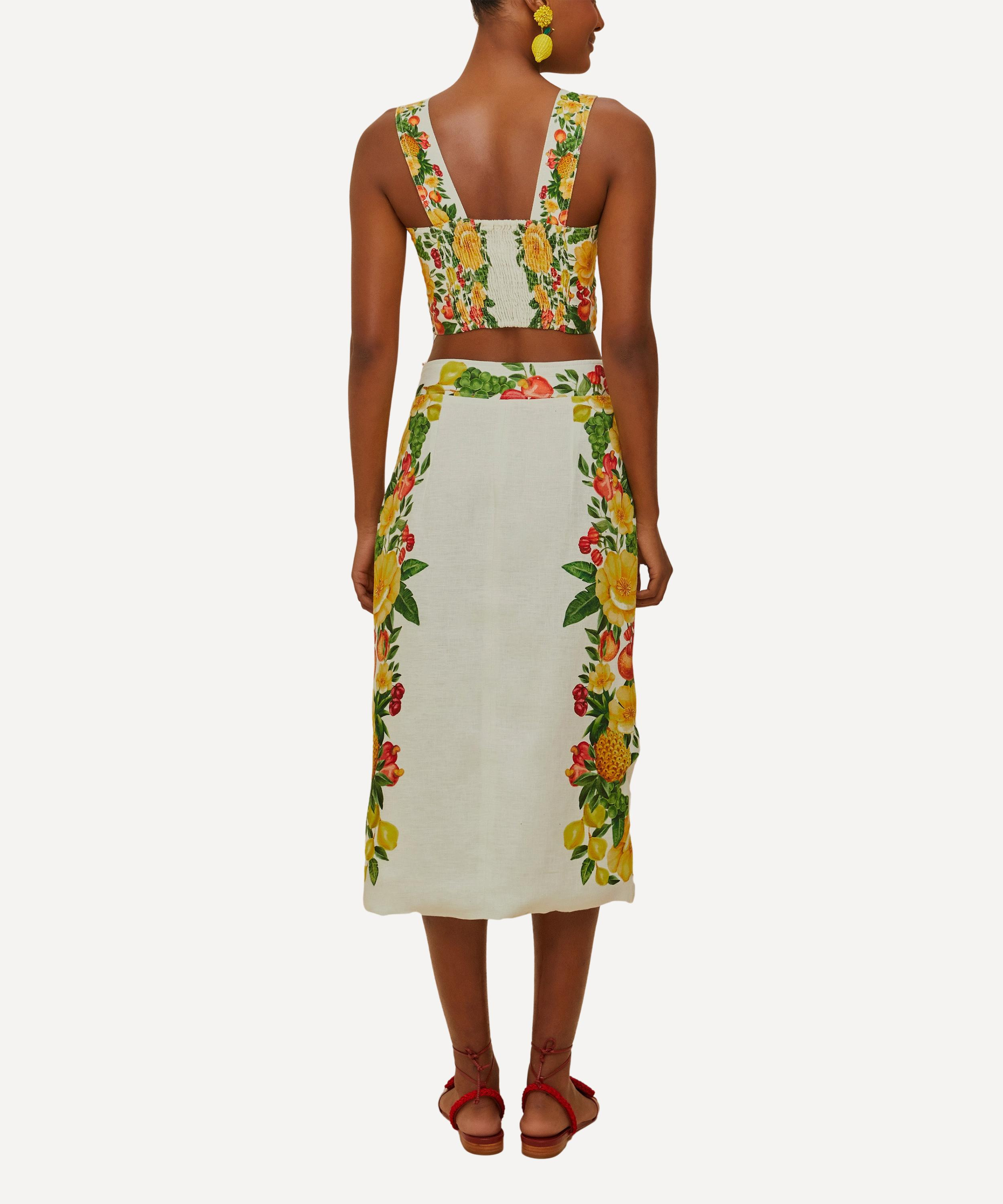 Off-White Picnic Flowers Midi Skirt - 2