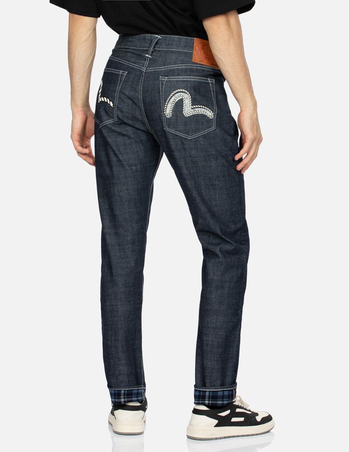 Rope-pattern Seagull Print Carrot Fit Denim Jeans #2017 - 7