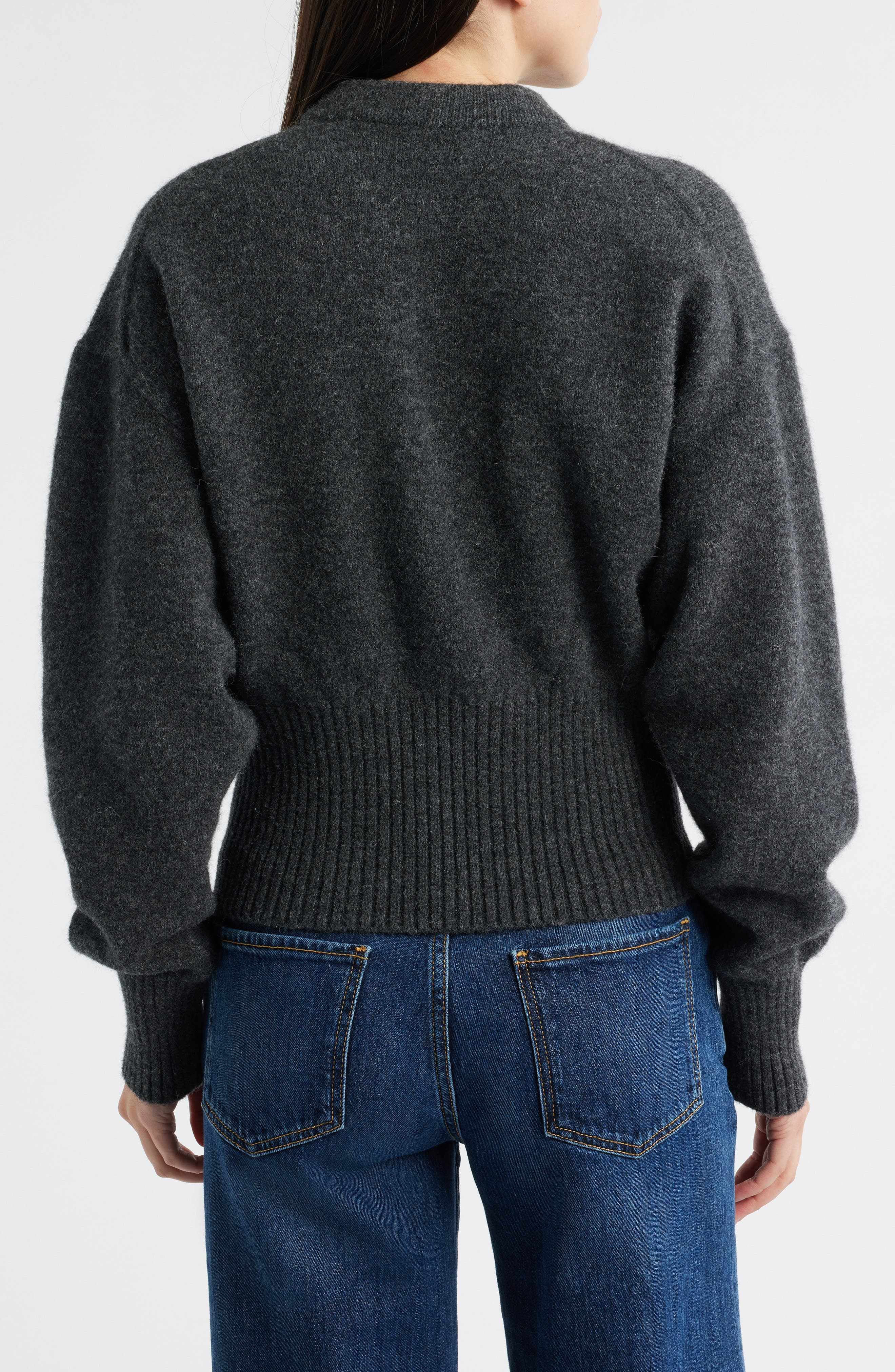 Proenza Schouler Randi Boiled Wool Blend Sweater in Dark Grey at Nordstrom - 2