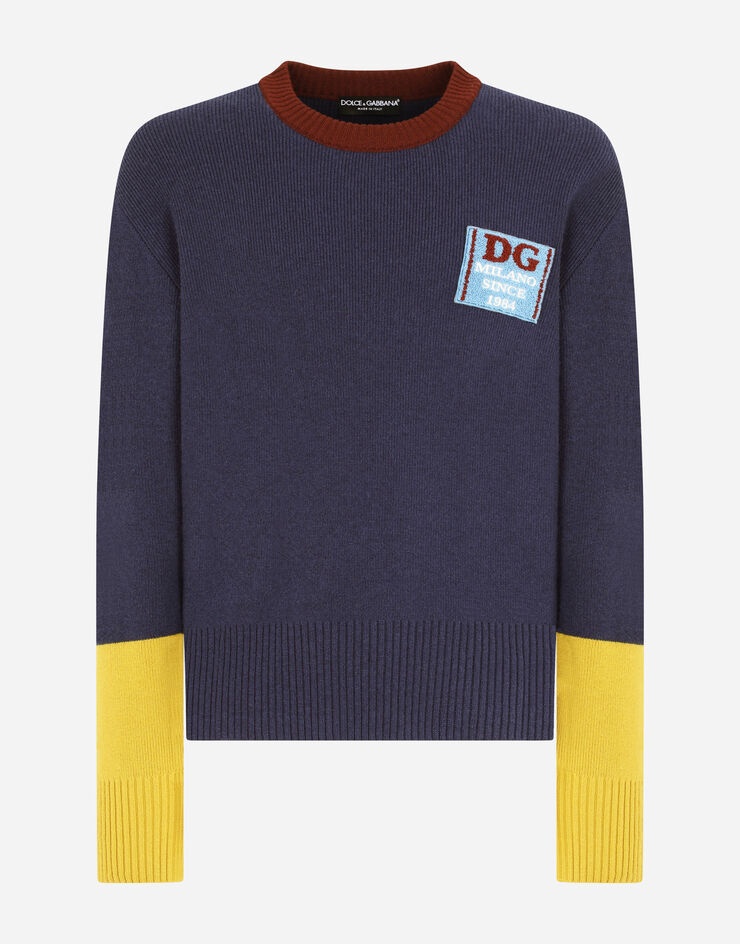 Round-neck wool sweater with DG patch - 3