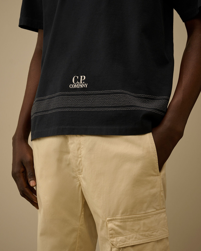 Mercerized Jersey 30/2 Twisted Short Sleeve Embroidery T-Shirt 5
