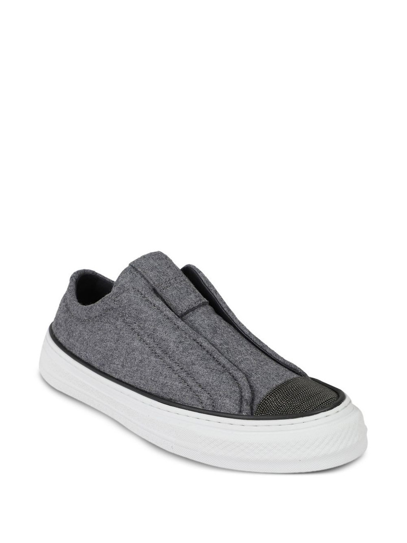 Brunello Cucinelli embellished slip-on sneakers outlook